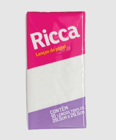 Lenço de Papel Ricca com 10 Unidades
