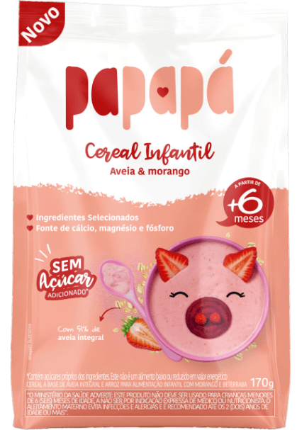 Cereal Infantil Papapa Aveia, Morango e Beterraba Sachê - 170g