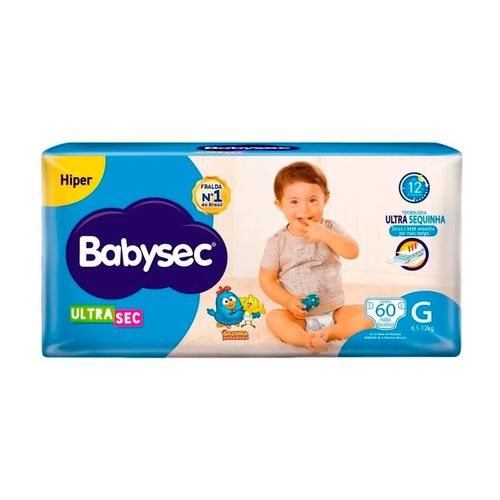 Fralda Babysec Ultrasec Hiper Galinha Pintadinha Tamanho G - 60 Uni