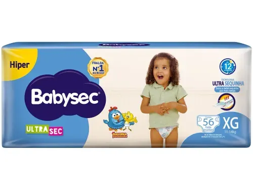 Fralda Babysec Ultrasec Hiper Galinha Pintadinha Tamanho XG - 56 Uni