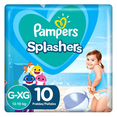 Fralda pampers splashers-pc baby shark g-xxg c/10