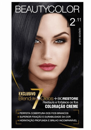 Tinta Beauty Color 2.11 - Tom Castanho Escuro Acinzentado Intenso