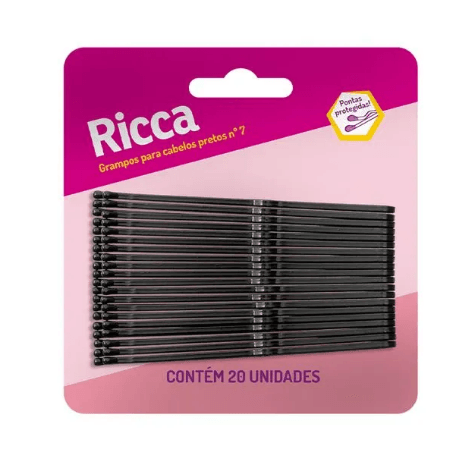 Grampos p/ cabelos preto n7 ricca
