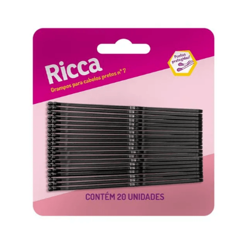 Grampos p cabelos preto n7 ricca.png