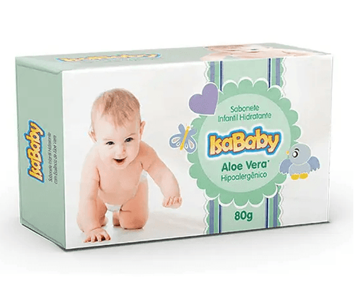 Sabonete em Barra Infantil Hipoalergênico IsaBaby Aloe Vera 80g
