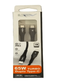 Cabo USB-C Duplo TYPE-C Turbo 65w - 1 metro