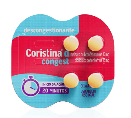 Coristina D Congest com 4 Comprimidos - Hypera
