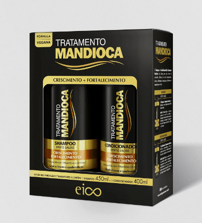 Kit sh 450ml+cond 450ml eico mandioca
