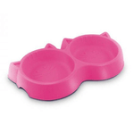 Comed plastico gato duplo rosa