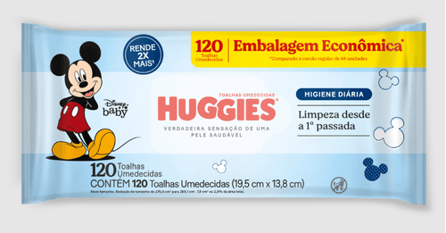 Lenços Umedecidos Huggies - 120 unidades