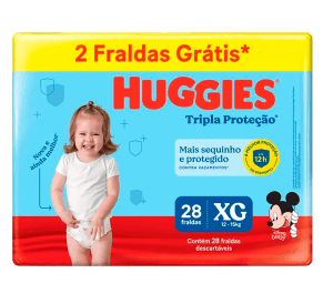 Fralda Huggies Tripla Proteção Meguinha Tamanho XG - 28 Uni