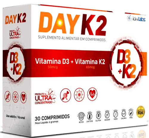 Dayk2 Vitamina D3 + Vitamina K2 com 30 Comprimidos - IDN Labs