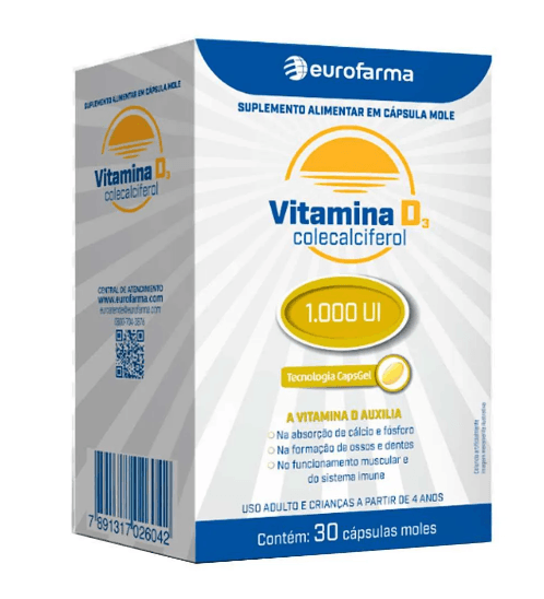 VITAMINA D 50.000UI 4 CAPISULAS - EUROFARMA