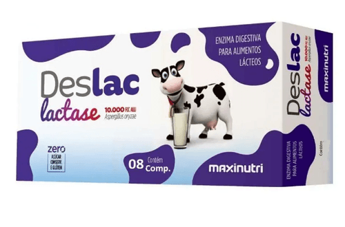 Deslac Lactase 10.000Fcc com 8 Comprimidos - Maxinutri