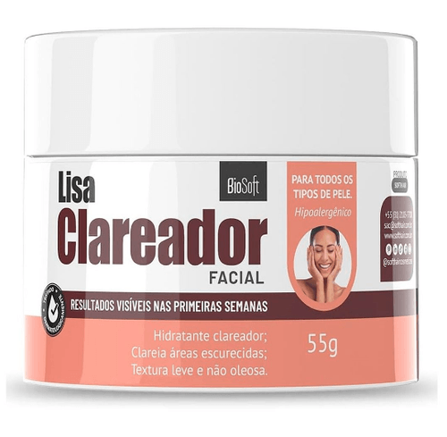 Creme Facial Lisa Clareador Bio Soft - 55g