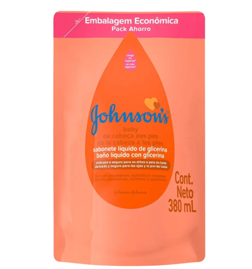 Sabonete Líquido Johnson's Baby Refil Cabeça aos Pés - 380ml