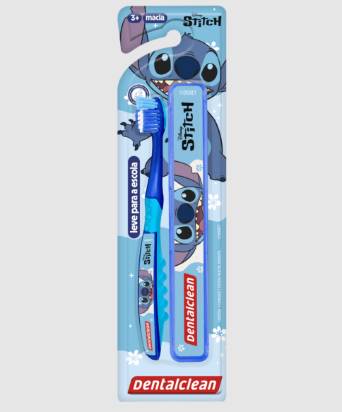 ESCOVA DENTAL INFANTIL ESCOLAR 3+ ANOS STITCH C/1 UN