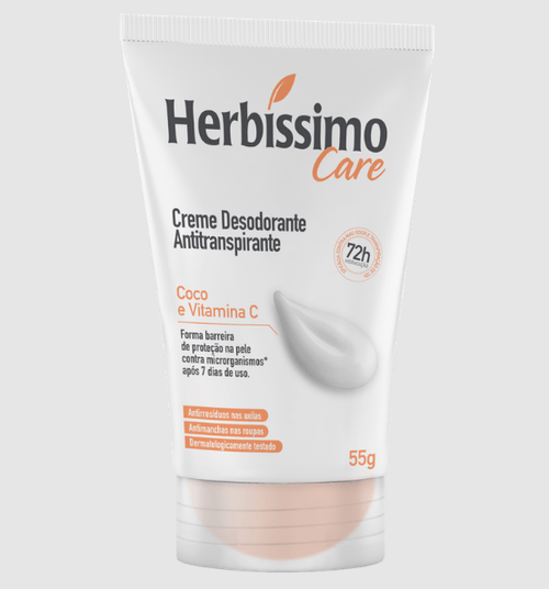 Desodorante Creme Herbíssimo Care Coco e Vitamina C - 55g