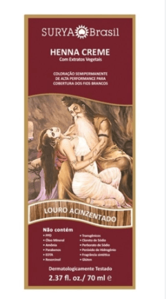 Henna Creme Surya Brasil Louro Acizentado - 70ml