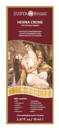 Henna Creme Surya Brasil Louro Sueco - 70ml