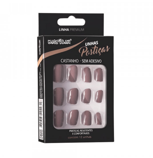 Unhas postica macrilan marrom 24pcs up206