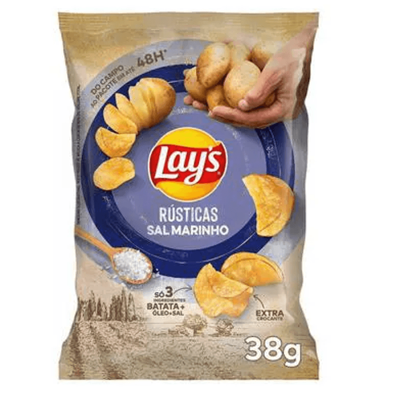 Batata lays rusticas sal marinho 30g