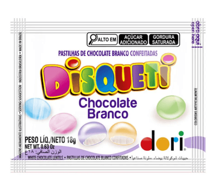 Disqueti Chocolate Branco Confeitado - 18g