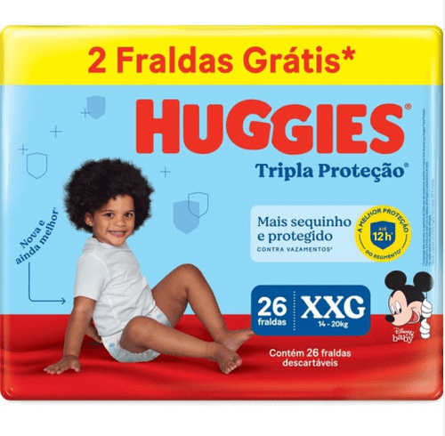 Fralda Huggies Tripla Proteção Meguinha Tamanho XXG - 26 Unidades