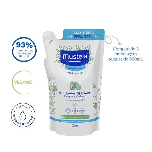 Gel Lavante Suave Refil Mustela - 400ml