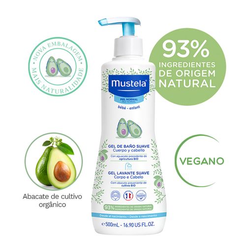 Gel Lavante Mustela Bebê Suave Corpo e Cabelo - 500ml