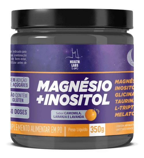 Magnésio Inositol Sabor Camomila Laranja e Lavanda 350g - Health Labs