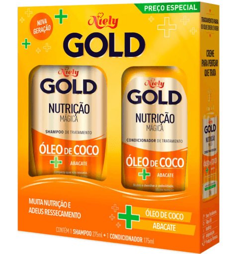 Kit Shampoo e Condicionador - Niely Gold Nutrição Poderosa