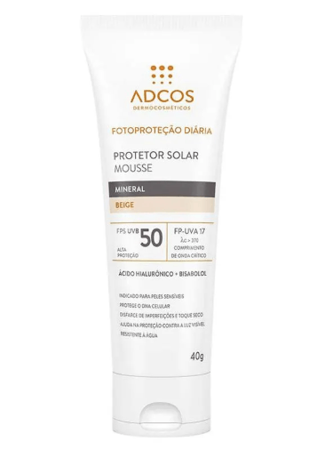 Protetor Solar Facial Mousse com Cor Adcos