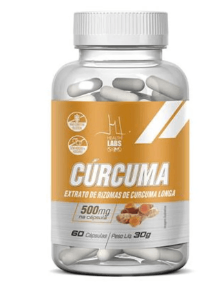Cúrcuma 500mg Suplemento Alimentar Health Labs 60 Cápsulas