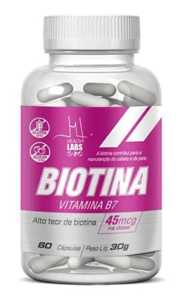 Biotina Vitamina B7 45mcg com 60 Cápsulas - Health Labs