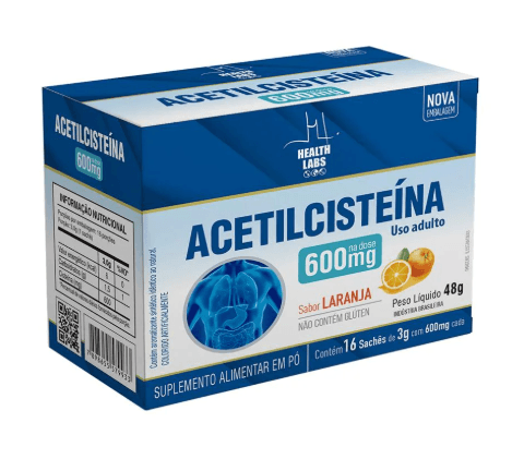 Acetilsisteína Laranja com 16 Sachês - Health Labs