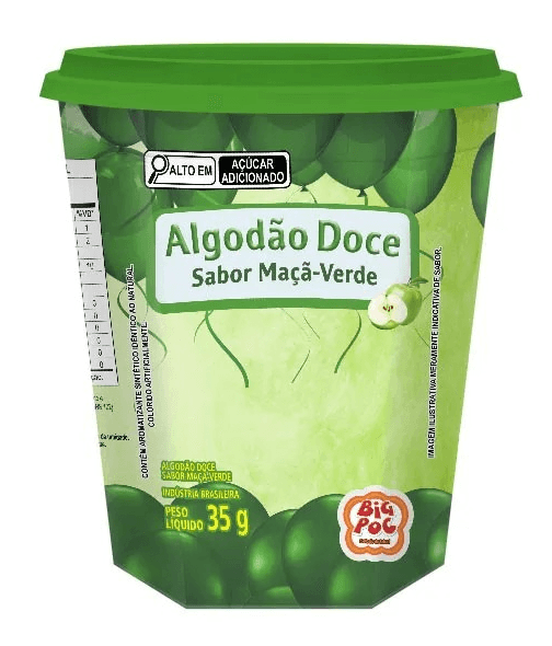 Algodão Doce Big Poc Sabor Maça Verde - 35g - Drogarias Minas Mais