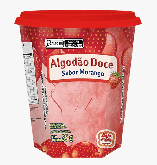 Algodão Doce Big Poc Sabor Morango - 35g