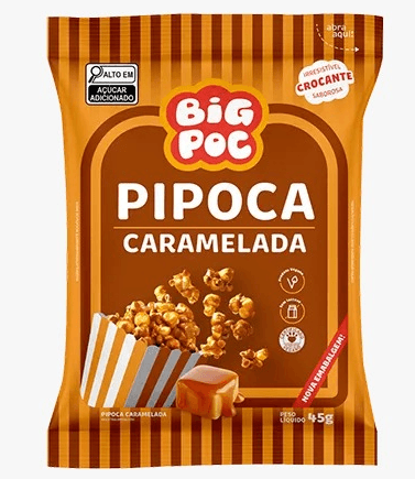 Pipoca Big Poc Sabor Caramelo - 45g