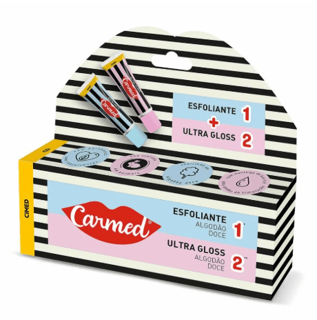 Carmed SOS Hidratante Labial Algodão Doce Esfoliante + Ultra Gloss