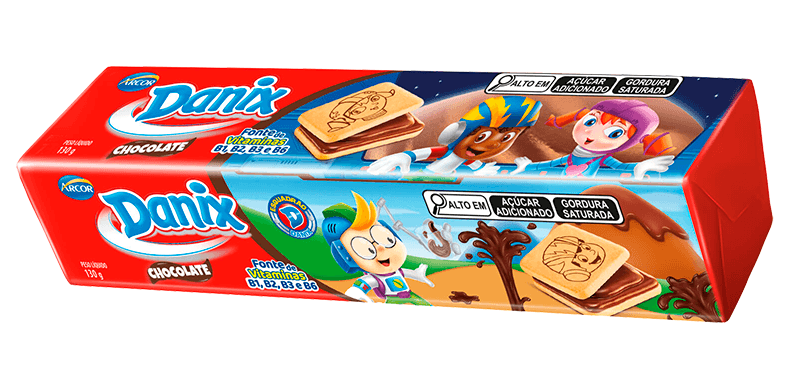 Biscoito Recheado Danix Sabor Chocolate - 130g - Drogarias Minas Mais