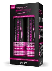 Kit Eico Efeito Salão Rosa Mosqueta Shampoo 800ml + Condicionador 750ml