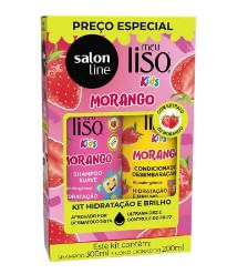 Kit Salon Line Shampoo + Condicionador Meu Liso Kids Morango 500ml