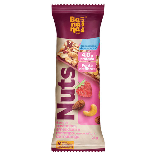 Barra Supino Nuts Morango 25g