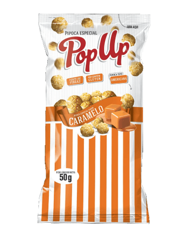 Pipoca Doce Pop Up Sabor Caramelo - 50g