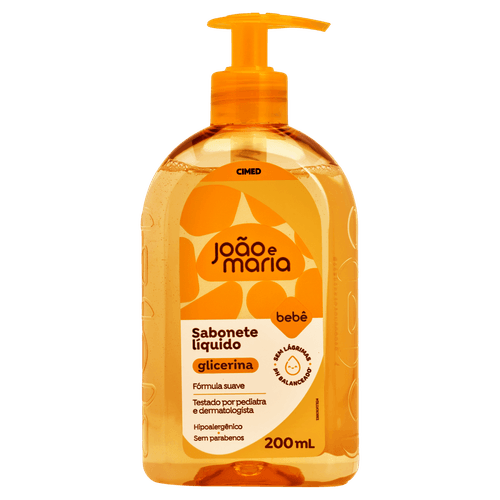 Sabonete Líquido de Glicerina João e Maria - 200ml