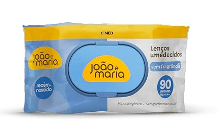Lenço Umedecido João e Maria Sem Fragrância - 90 Uni