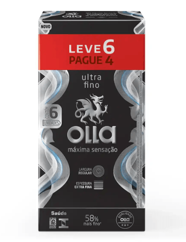 Preservativo Olla Máxima Sensação Ultra Fino - Leve 6 Pague 4