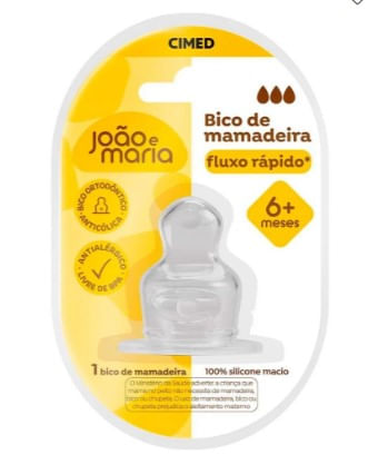 Bico de Mamadeira João E Maria Fluxo Rápido Cimed