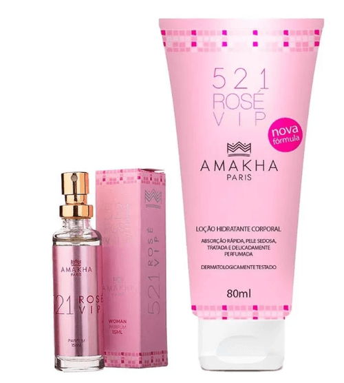 Kit Presenteável Perfume Vip Rosé e Hidratante Vip Rosé - Amakha Paris